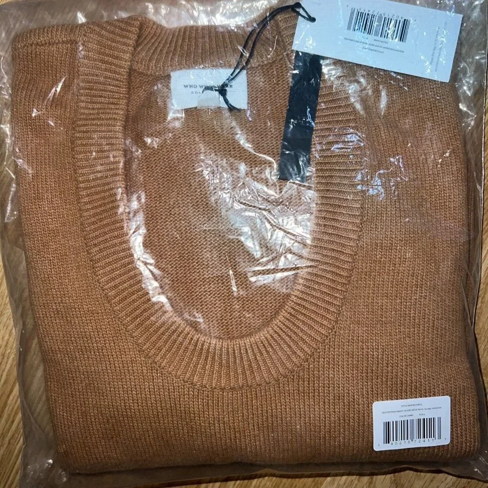 Who What Wear Emory Scoop-Neck Wool Blend Sweater NWTS Large NEW $118 Y1 - Picture 6 of 7